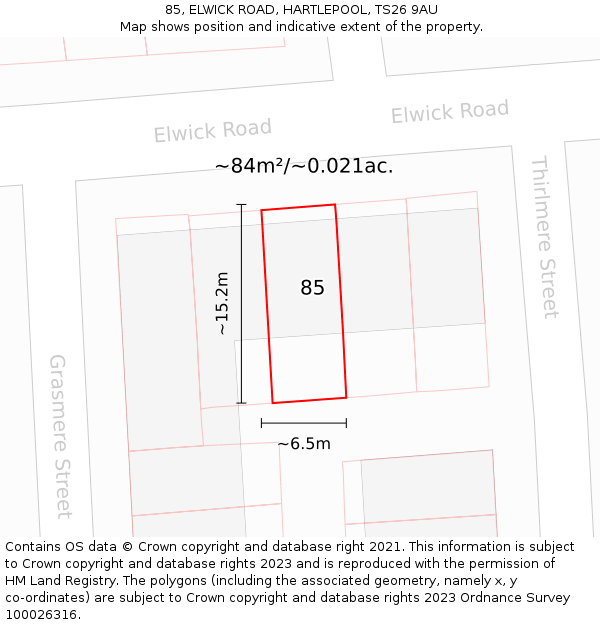Ts26 Postcode Map 85, ELWICK ROAD, HARTLEPOOL, TS26 9AU - £84,000
