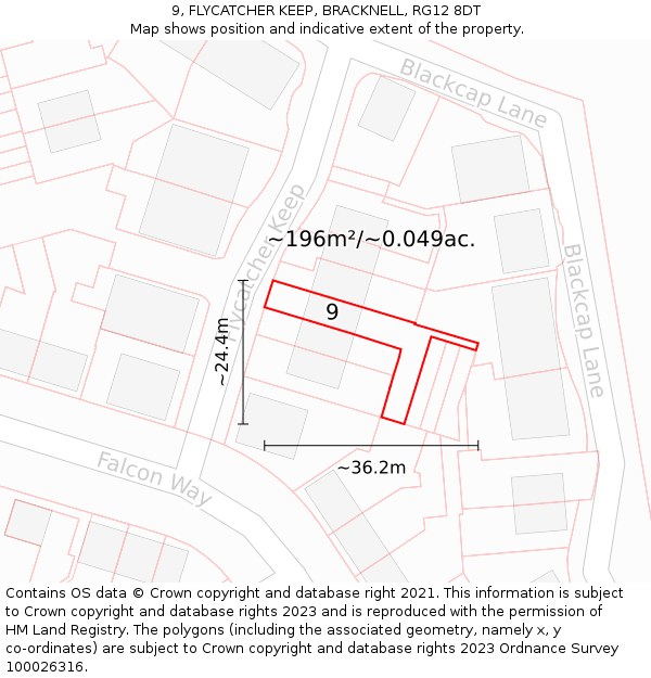 9, FLYCATCHER KEEP, BRACKNELL, RG12 8DT: Plot and title map