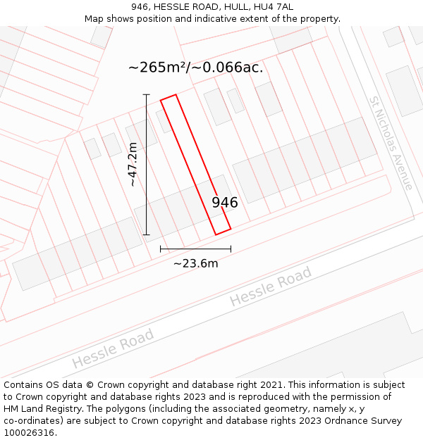 946, HESSLE ROAD, HULL, HU4 7AL: Plot and title map