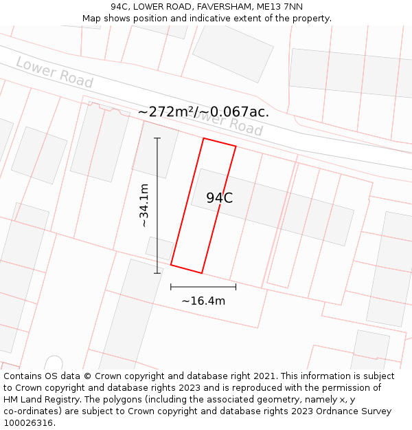 94C, LOWER ROAD, FAVERSHAM, ME13 7NN: Plot and title map