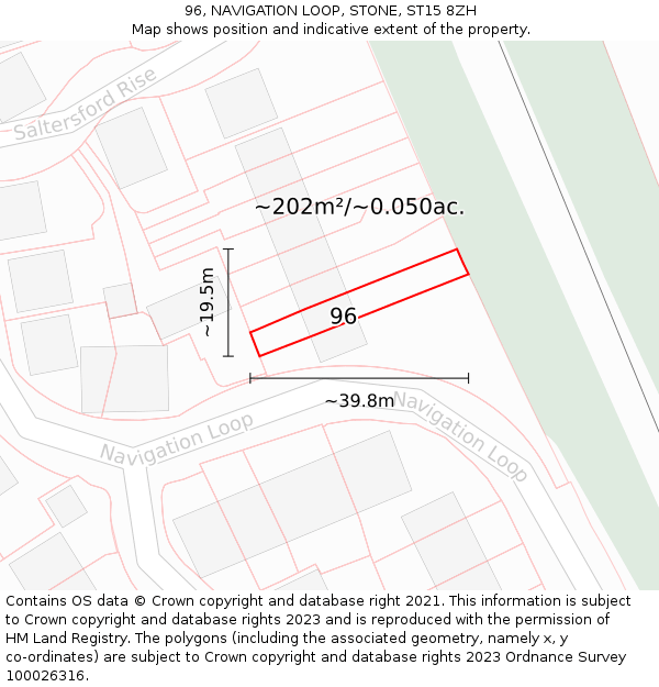 96, NAVIGATION LOOP, STONE, ST15 8ZH: Plot and title map