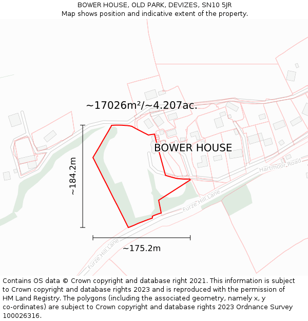 BOWER HOUSE, OLD PARK, DEVIZES, SN10 5JR: Plot and title map