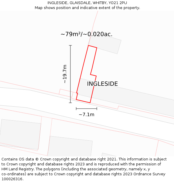INGLESIDE, GLAISDALE, WHITBY, YO21 2PU: Plot and title map