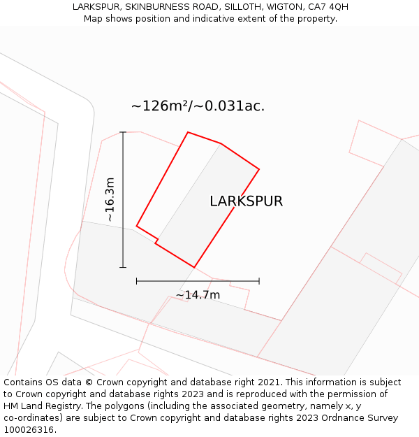 LARKSPUR, SKINBURNESS ROAD, SILLOTH, WIGTON, CA7 4QH: Plot and title map