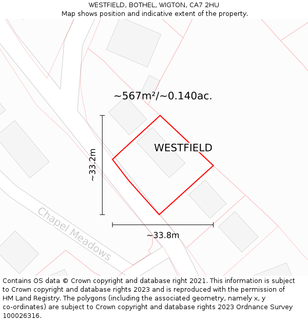 WESTFIELD, BOTHEL, WIGTON, CA7 2HU: Plot and title map