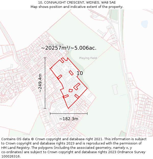 10, CONNAUGHT CRESCENT, WIDNES, WA8 5AE: Plot and title map