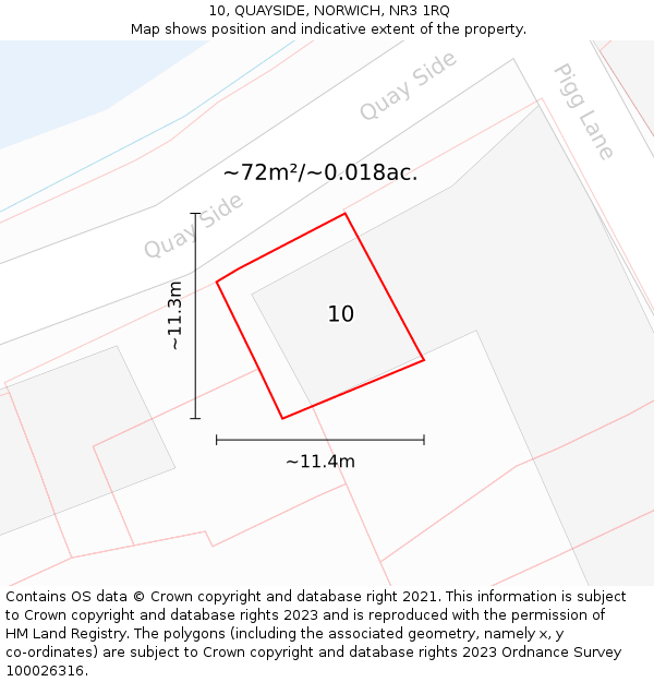 10, QUAYSIDE, NORWICH, NR3 1RQ: Plot and title map