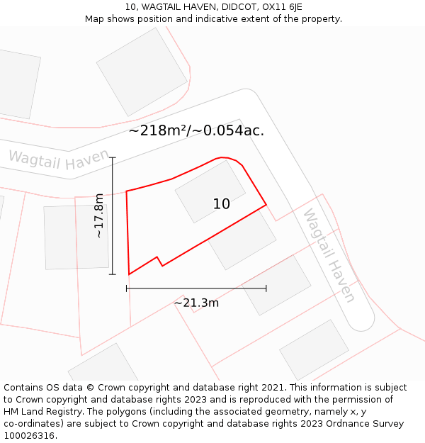 10, WAGTAIL HAVEN, DIDCOT, OX11 6JE: Plot and title map