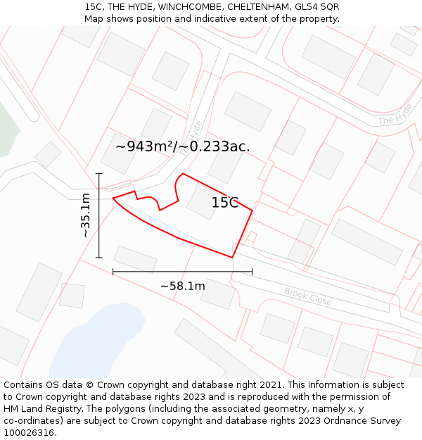 15C, THE HYDE, WINCHCOMBE, CHELTENHAM, GL54 5QR: Plot and title map