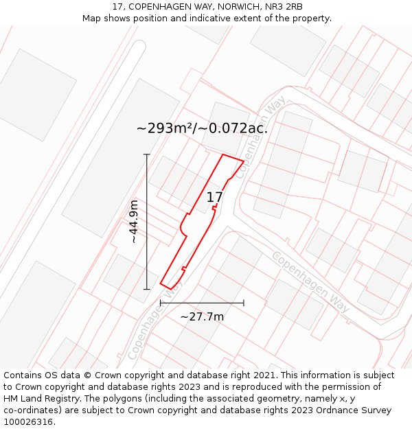 17, COPENHAGEN WAY, NORWICH, NR3 2RB: Plot and title map