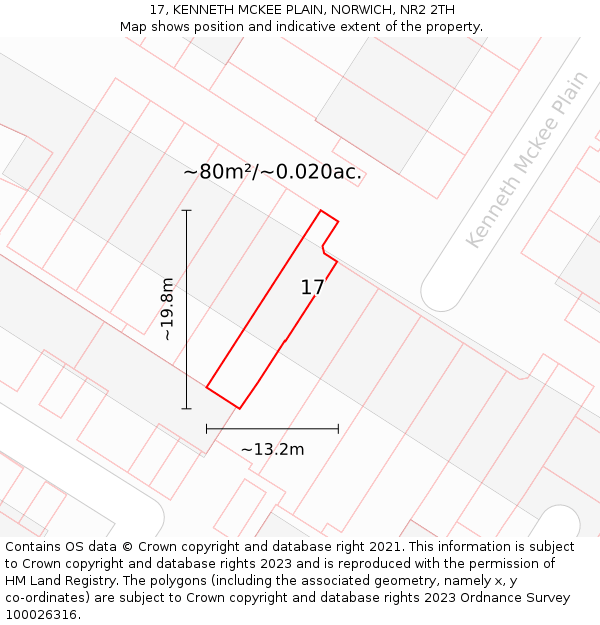 17, KENNETH MCKEE PLAIN, NORWICH, NR2 2TH: Plot and title map