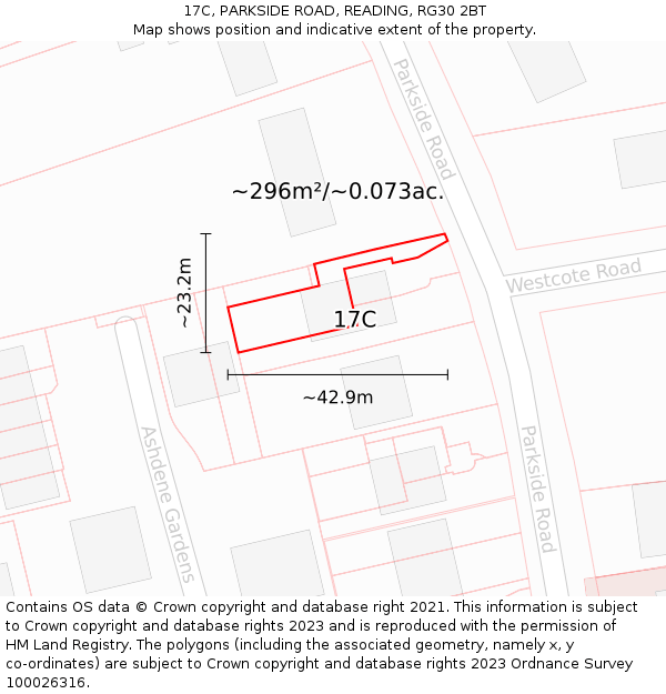 17C, PARKSIDE ROAD, READING, RG30 2BT: Plot and title map