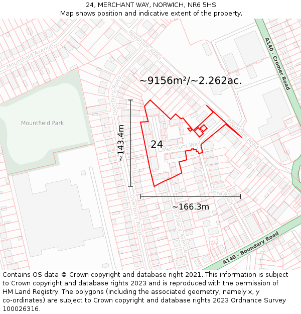 24, MERCHANT WAY, NORWICH, NR6 5HS: Plot and title map