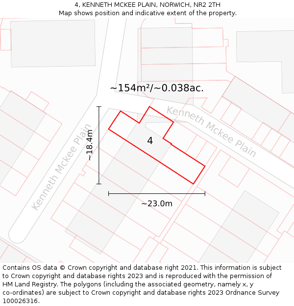 4, KENNETH MCKEE PLAIN, NORWICH, NR2 2TH: Plot and title map