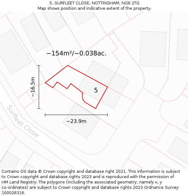5, SURFLEET CLOSE, NOTTINGHAM, NG8 2TG: Plot and title map