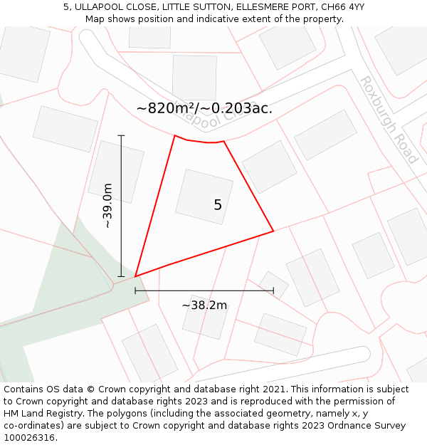 5, ULLAPOOL CLOSE, LITTLE SUTTON, ELLESMERE PORT, CH66 4YY: Plot and title map
