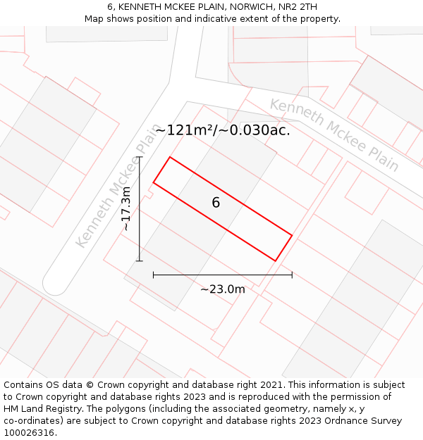 6, KENNETH MCKEE PLAIN, NORWICH, NR2 2TH: Plot and title map