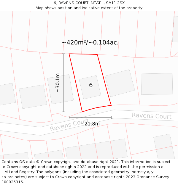 6, RAVENS COURT, NEATH, SA11 3SX: Plot and title map