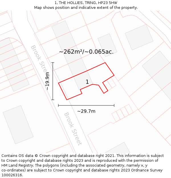 1, THE HOLLIES, TRING, HP23 5HW: Plot and title map