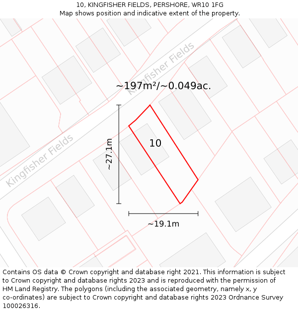 10, KINGFISHER FIELDS, PERSHORE, WR10 1FG: Plot and title map
