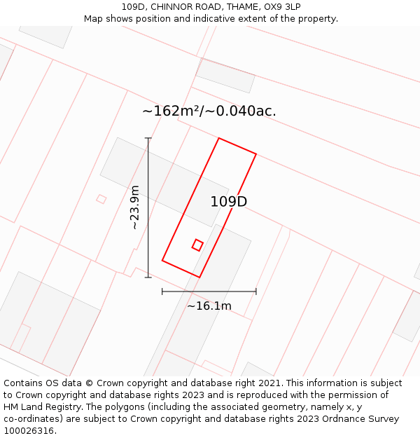 109D, CHINNOR ROAD, THAME, OX9 3LP: Plot and title map