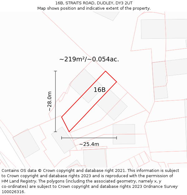 16B, STRAITS ROAD, DUDLEY, DY3 2UT: Plot and title map