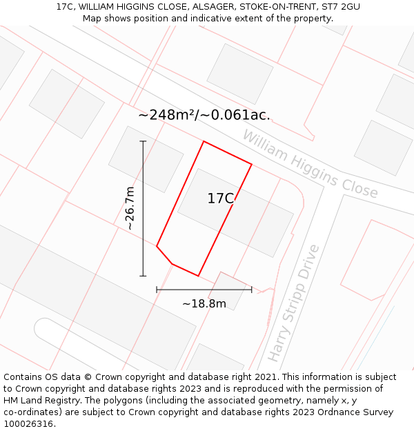17C, WILLIAM HIGGINS CLOSE, ALSAGER, STOKE-ON-TRENT, ST7 2GU: Plot and title map