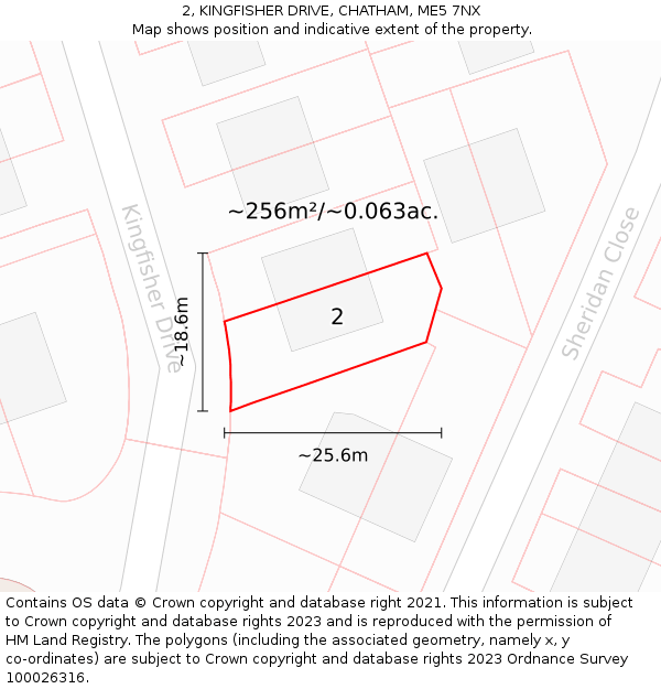 2, KINGFISHER DRIVE, CHATHAM, ME5 7NX: Plot and title map