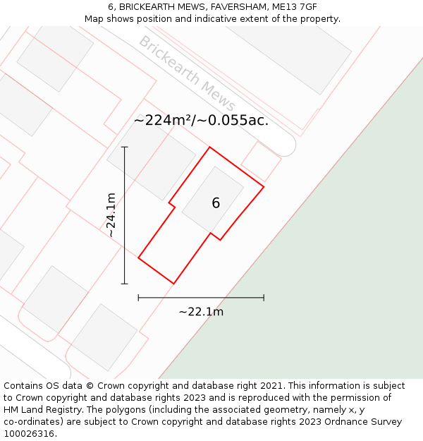 6, BRICKEARTH MEWS, FAVERSHAM, ME13 7GF: Plot and title map