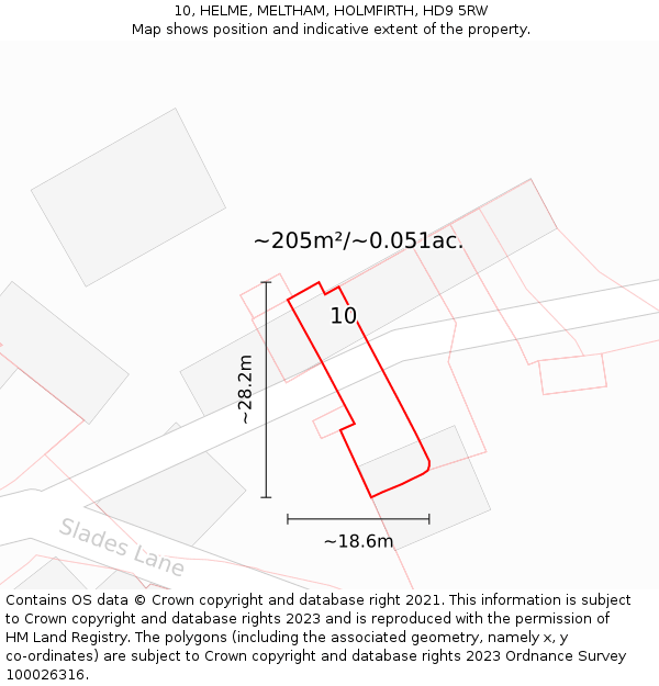 10, HELME, MELTHAM, HOLMFIRTH, HD9 5RW: Plot and title map
