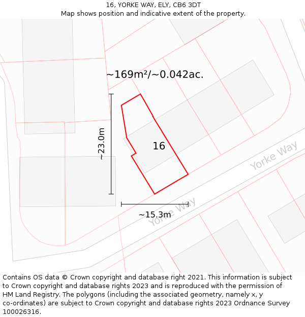 16, YORKE WAY, ELY, CB6 3DT: Plot and title map