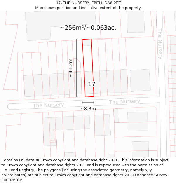 17, THE NURSERY, ERITH, DA8 2EZ: Plot and title map
