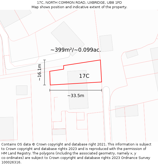 17C, NORTH COMMON ROAD, UXBRIDGE, UB8 1PD: Plot and title map