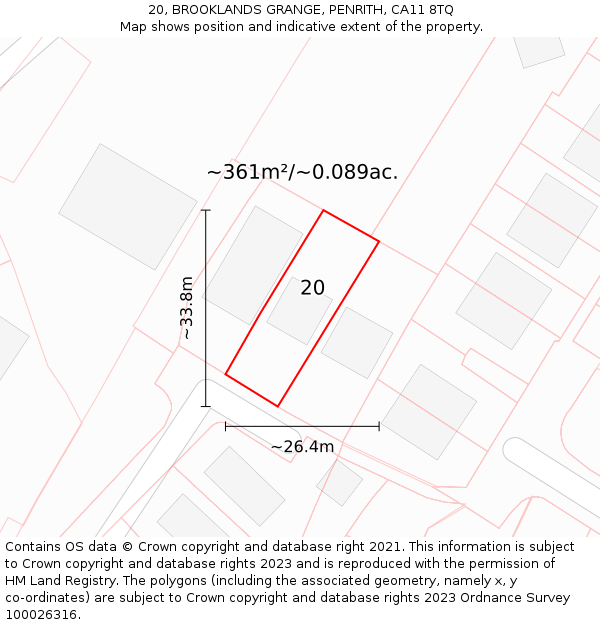 20, BROOKLANDS GRANGE, PENRITH, CA11 8TQ: Plot and title map
