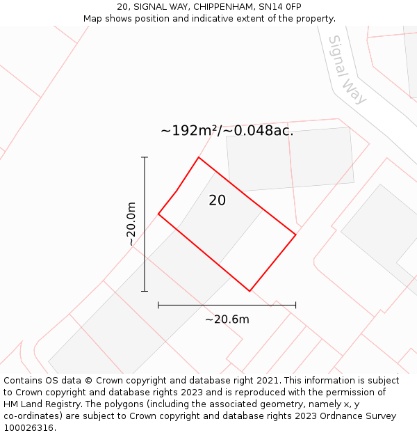 20, SIGNAL WAY, CHIPPENHAM, SN14 0FP: Plot and title map