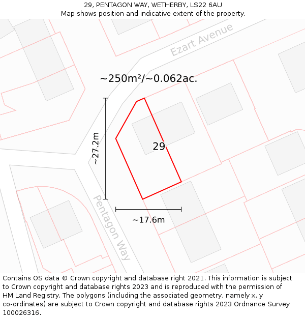 29, PENTAGON WAY, WETHERBY, LS22 6AU: Plot and title map