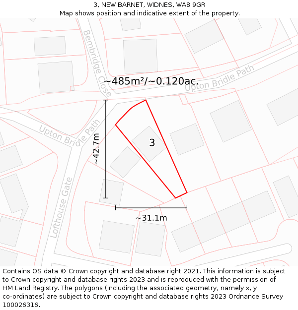 3, NEW BARNET, WIDNES, WA8 9GR: Plot and title map