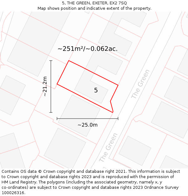 5, THE GREEN, EXETER, EX2 7SQ: Plot and title map