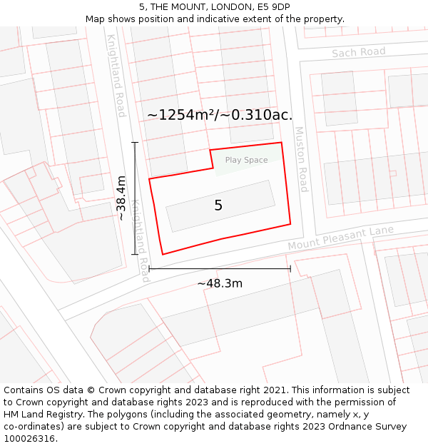 5, THE MOUNT, LONDON, E5 9DP: Plot and title map