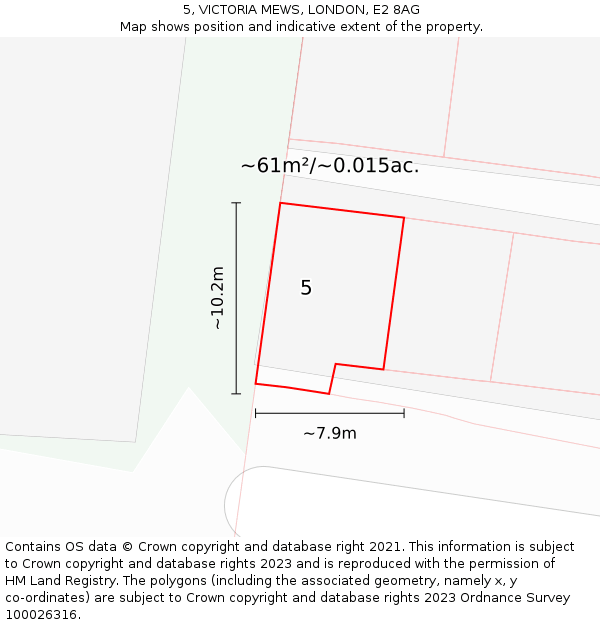 5, VICTORIA MEWS, LONDON, E2 8AG: Plot and title map