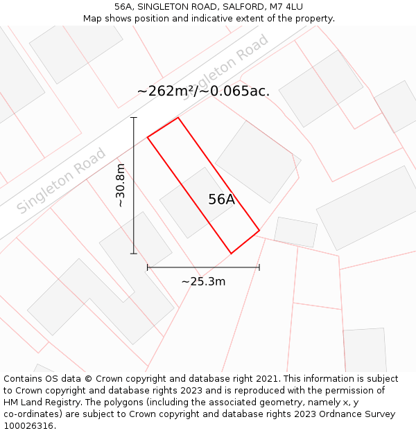 56A, SINGLETON ROAD, SALFORD, M7 4LU: Plot and title map