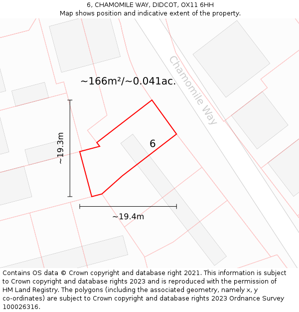 6, CHAMOMILE WAY, DIDCOT, OX11 6HH: Plot and title map