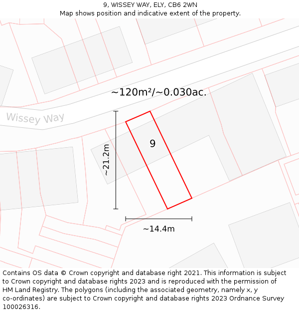 9, WISSEY WAY, ELY, CB6 2WN: Plot and title map