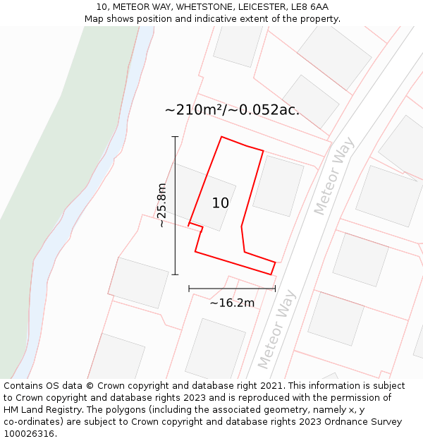 10, METEOR WAY, WHETSTONE, LEICESTER, LE8 6AA: Plot and title map