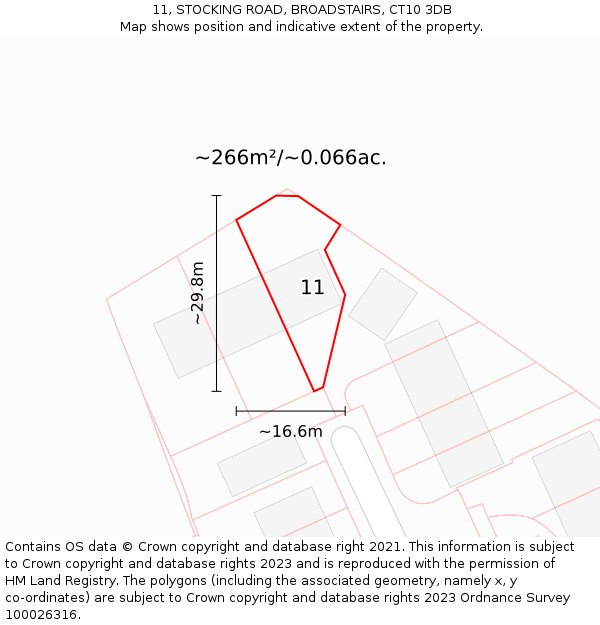 11, STOCKING ROAD, BROADSTAIRS, CT10 3DB: Plot and title map