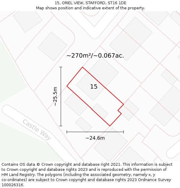 15, ORIEL VIEW, STAFFORD, ST16 1DE: Plot and title map