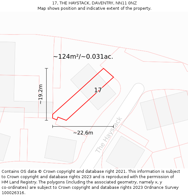17, THE HAYSTACK, DAVENTRY, NN11 0NZ: Plot and title map