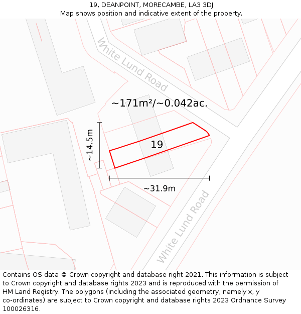 19, DEANPOINT, MORECAMBE, LA3 3DJ: Plot and title map