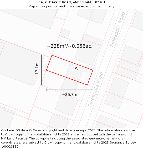 1A, PINEAPPLE ROAD, AMERSHAM, HP7 9JN: Plot and title map