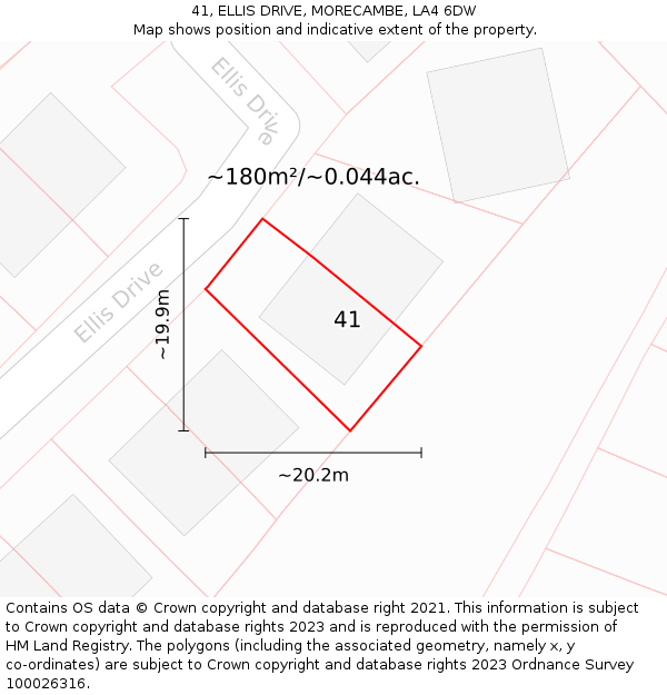 41, ELLIS DRIVE, MORECAMBE, LA4 6DW: Plot and title map